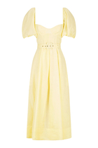 Limon Puff Sleeve Bustier Midi Dress